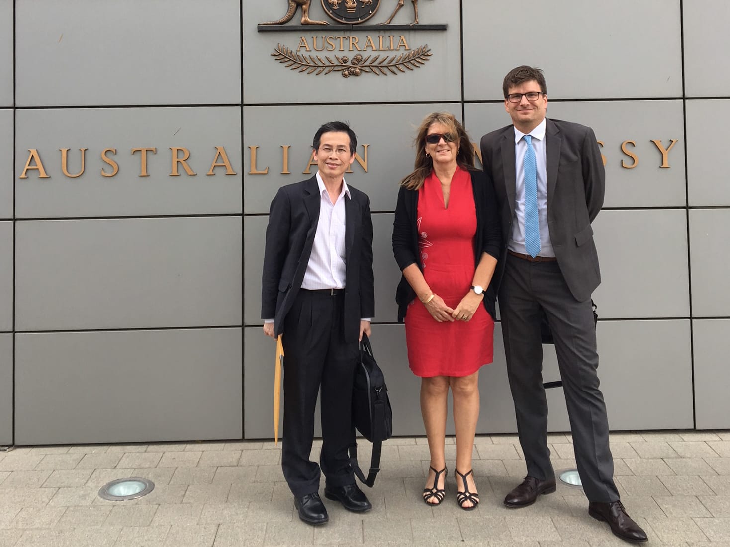 In front of Australian Embassy in Phnom Penh, Cambodia.